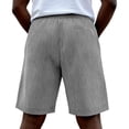 thumbnail image 3 of Zimjoy Men's Corduroy Shorts Casual 7" Elastic Waist Drawstring Lightweight Summer Beach Shorts Light Gray M, 3 of 4