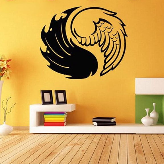 Wall Sticker Decals Room Decor Angel Demon Evil Wings Heaven Hell Paradise Vinyl Home Decoration Mural Removable Wallpaper 51x42cm
