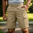thumbnail image 5 of Men's Cargo Shorts with Pockets Quick Dry Breathable Lightweight Workout Gym Running Casual Hiking Travel Zipper Security 7" Inseam Outdoor | AKLJWH,Khaki L, 5 of 5