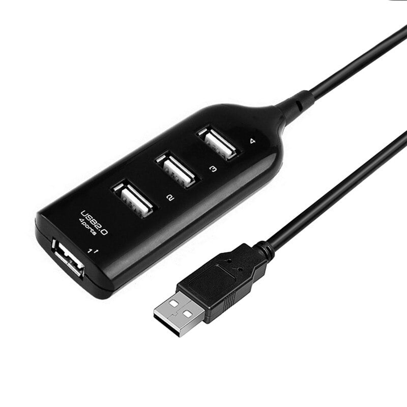 Black 4 Ports USB 2.0 Hub Data Transfe Splitter Adapter for PC Laptop by Uptell Black 4 Ports USB 2.0 Hub Data Transfe Splitter Adapter for PC Laptop by Uptell