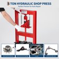 thumbnail image 3 of TROPOW Presse d'Atelier Hydraulique de 6 Tonnes – Presse à Cadre en H Robuste avec Hauteur Réglable, Doubles Plaques et Couvercle Anti-Poussière – Rouge, 3 of 7