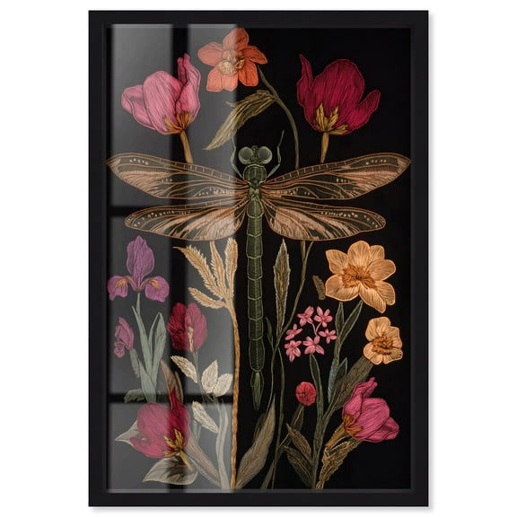 Ruby Reed Rider II Shadowbox Print Botanical Decor by Art Remedy, Black Frame, 10 x 15