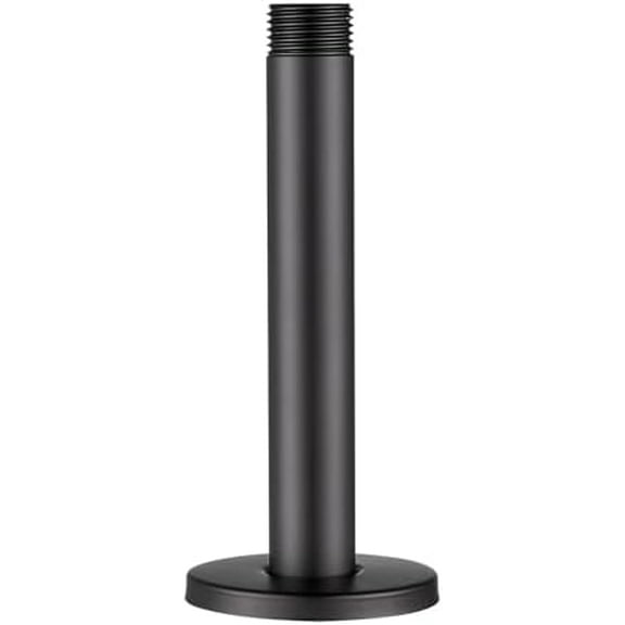 6-Inch Shower Arm with Flange, Wall Mounted Straight Shower Arm for Rainfall & Fixed Shower Head, Stainless Steel Shower Head Pipe, Black Black 6 Inch Black 6 Inch