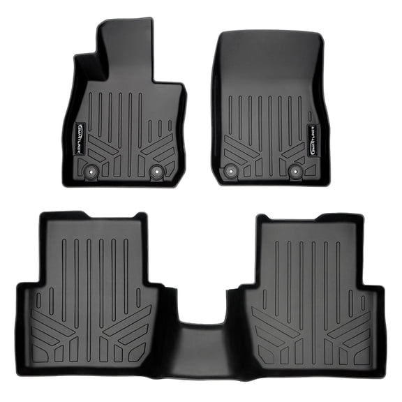 SMARTLINER Custom Fit Floor Mats 2 Row Liner Set Black Compatible With 2016-2021 Mazda CX-3