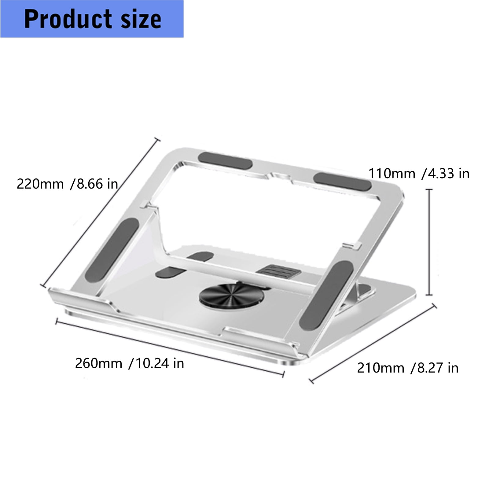 Foldable Aluminum Laptop Stand With 7 Heights Setting And NonSlip Base For Secure Placement On Any Desk Or Surfaces