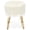 White, variant on Spaco Faux Fur Vanity Stool Chair with Metal Legs for Bedroom and Living Room-Pink, Modern Decorative Foot Rest for Makeup, Bedroom,Side Table End Table