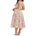 thumbnail image 2 of Femmes Été Robe Sans Manches Spaghetti Sangle Côté Fente V Cou Midi Robes Moulantes, 2 of 6