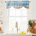 thumbnail image 4 of Summer Beach Tie Up Valances Curtain, Adjustable Kitchen Ocean Waves Sky Cloud Valances for Windows Decor, Rod Pocket Short Curtains Set for Bedroom/Bathroom, 42"x18", 4 of 9