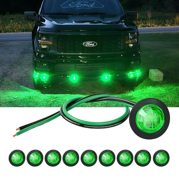 Nilight 10Pcs 3/4 Inch Round Led Clearance Light Led Front Rear Side Marker Indicator Light Bullet Marker Light for Truck RV Car Bus Trailer Van Caravan Boat
