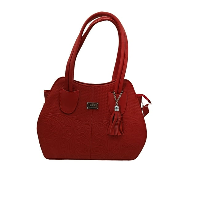 Bolso en Piel Vacuno FANA BOLSOS Bolsa de Mano en Piel Cleopatra rojo
