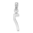 thumbnail image 4 of Auriga Fine Jewelry 14K White Gold Polished Number 7 Pendant for Women (L-18.93 mm, W-4.26 mm), 4 of 6