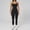 Black, variant on PISONIC Workout Sets for Women, 2 Piece Seamless Spaghetti Straps Crop Top Matching High Waist Leggings Gym Yoga Outfits