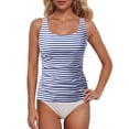 thumbnail image 2 of EliteGoogv Swimsuit Top For Women Back Stainless Steel Hooks Underwire Full Coverage Push Up Bikini Top Summer Beach Pool Swimwear Blue, 2 of 4