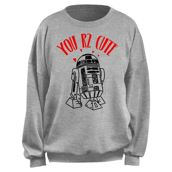 Junior's Star Wars: A New Hope Valentine's Day You R2 Cute Sketch  Sweatshirt