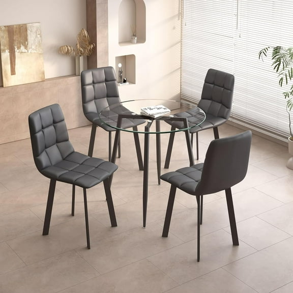 Anchorhome 5 Piece Modern Dining Table Set, gray