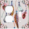 thumbnail image 4 of Metal Light Switch Plate Cover Beaded Feather Flower Strings DRM011, 4 of 13