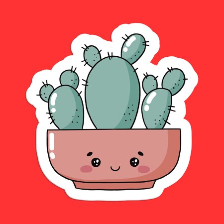 DOPASTICKER Cute Cactus Sticker Adorable Kawaii Plant Decal For Laptops Water Bottles And Cars Phone Decal Water Bottle Stickers Cars Stickers Water Bottle Stickers For Kids