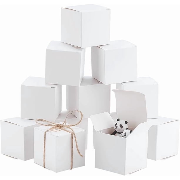 30 cajas de regalo blancas, cajas pequeñas de papel, mini cajas de dulces, cajas de cartón con tapa, cajas para regalos, cajas Kraft, cajas para envolver regalos.