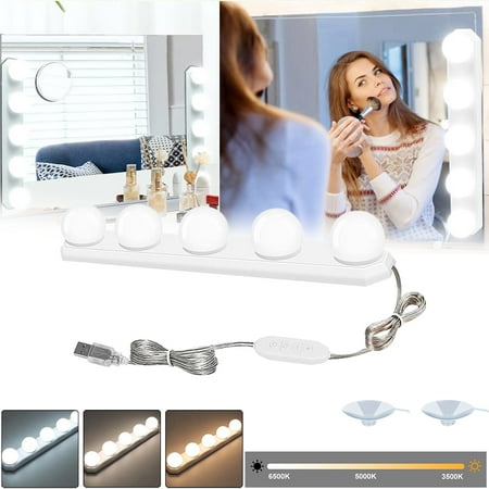 

Hollywood Style Vanity Mirror Lights Giugt 5 Bulbs Makeup Vanity Lights with 3 Color Modes &10 Brightness Levels Portable LED Vanity Mirror Light for Makeup Vanity Table Bathroom Dressing Room