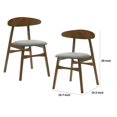 thumbnail image 5 of Cid Cas 20 Inch Dining Chair Set of 2 Curved Oval Backrest Walnut Wood, 5 of 6