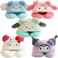 thumbnail image 2 of Sanrios Anime Kuromi My Melody Cinnamoroll Pochacco Cartoon Cute Nap Hooded Neck Pillow Kawaii Cute Plush U-shaped Pillow, 2 of 24