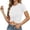A-White324, variant on Women's Twist Front Cropped T-Shirt Short Sleeve Casual Everyday Summer Basic Tee