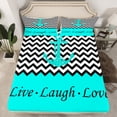 thumbnail image 2 of Erosebridal Cartoon Anchor Sheet Set Queen, Ocean Wave Bedding Sets Queen Size, Stripe Geometry Decor, 4-Piece, 2 of 7