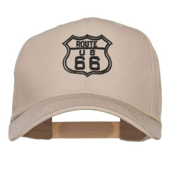 US Route 66 Embroidered Cap - Khaki OSFM