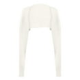 thumbnail image 4 of JGGSPWM Solid Super Crop Shrug Sweater Cardigans for Womens Ribbed Knit Sweater Fall Fashion Jumper Petite Tops Open Front Long Sleeve Pullover White XL, 4 of 5