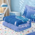 thumbnail image 5 of meiyoeat Glitter Print Cream Monogram J Zipper Full Size Comforter Sets with Fitted Sheet and 2 Pillowcases,Coquette Bow Initial Art Zipper Bedding Set For Girl,Colorful Stars Reversible,4 Pieces, 5 of 7