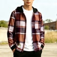 thumbnail image 2 of Zpanxa Boys Hooded Plaid Flannel Shirt Jacket Zip Up Long Sleeve with Chest Pocket Casual Fall Winter Outwear Boys Winter Coat, 2 of 9