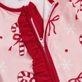 thumbnail image 6 of RUINIXCW Newborn Baby Girl Christmas Outfit Infant Girls Fall Winter Clothes Xmas Footed Romper Bow Print Long Sleeve Zip Up Footie Jumpsuit Headband, 6 of 9