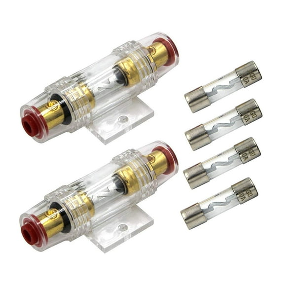 Carviya 2Pcs 4-8 Gauge AWG in-line Waterproof Fuse Holder with Two 60A AGU Type Fuses For Car