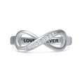 thumbnail image 2 of AFFY Infinity Promise Ring for Women | Round Lab Grown Diamond "Love Forever" Stackable Wedding Bands Ring | 14K White Gold Over Sterling Silver Jewelry Gifts For Her (0.05Cttw)-7.5, 2 of 4