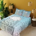 thumbnail image 2 of Ambesonne Saying Fitted & Top Sheet Set with Shams, Listen Falling Rain Rhyme, Multicolor, 2 of 5