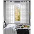 thumbnail image 3 of Grey Boho Sheer Curtains 54 Inch Length 2 Panels Set for Living Room/Bedroom, Vintage Ethnic Tribe Abstract Art Kitchen Curtains Grommet Semi-Sheer Curtains Drapes Voile Window Treatments 42"x54"x2, 3 of 7