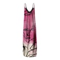 thumbnail image 3 of Qiylii Women Summer O-Neck Print Sleeveless Plus Size Pullover Long Dresses Spaghetti Strap Long Maxi Dress with Pockets, 3 of 4