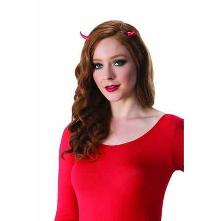 Red Mini Clip On Devil Adult Costume Accessory Demon Horns