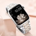 thumbnail image 3 of Adecuado para Apple Watch Correa de tres cuentas S Correa de reloj de metal con diamantes para iwatch 1-9 Generación SE Correa, 3 of 4