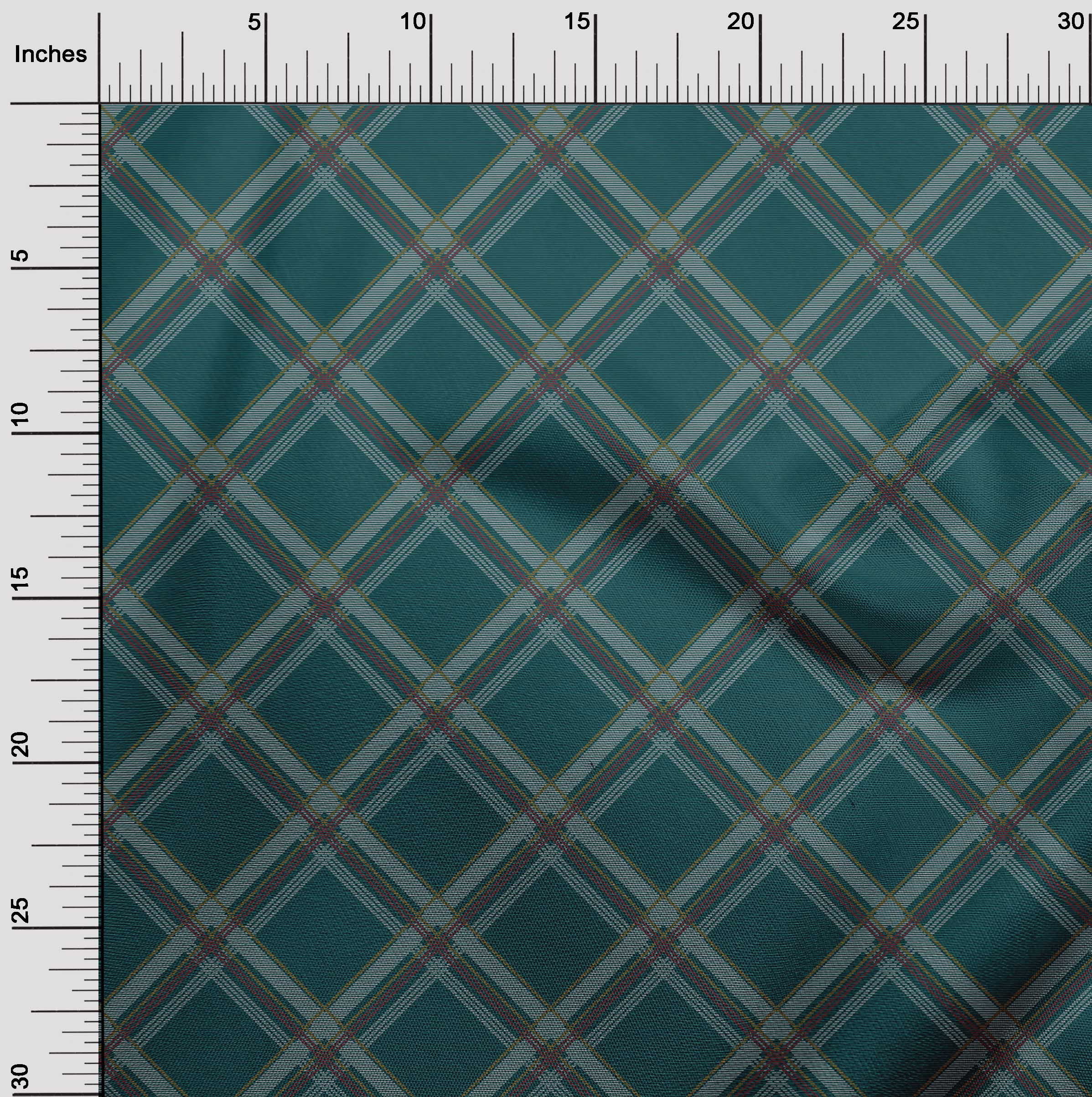 oneOone Viscose Jersey Fabric Tartan Check Printed Craft Fabric BTY 60 Inch Wide