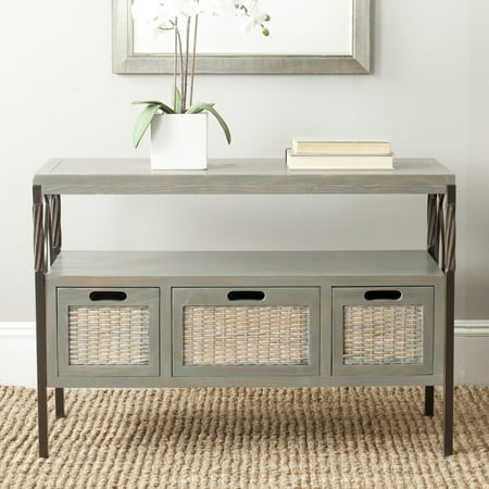 SAFAVIEH Joshua Industry Rustic Console w/ 3 Drawers French Grey