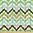 thumbnail image 2 of Chevron Fabric by the Yard, Pixel Shaped Zigzag Stripes with Distressed Look Geometric Waves, Upholstery Fabric for Dining Chairs Home Decor Accents, Olive Green Seafoam by Ambesonne, 2 of 5