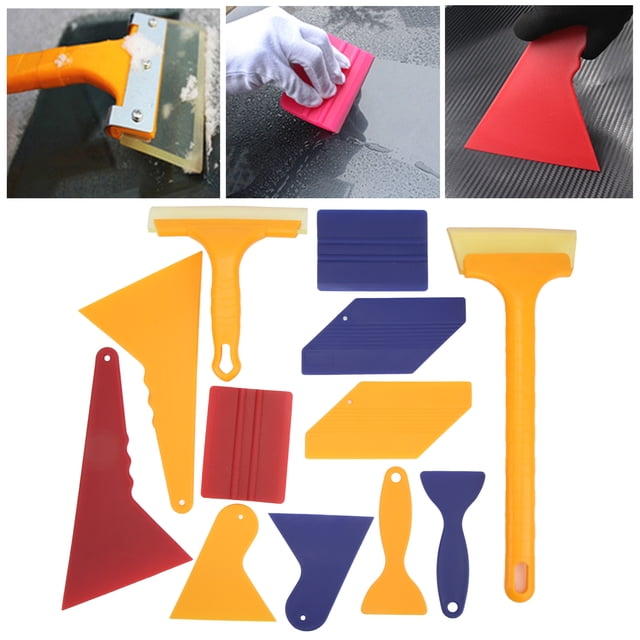 Window Tint Tool, Random Color ABS Rubber Wrap Tool 12PCS/Set Different Sizes Squeegee for Car Sticker Color Change Films