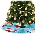 thumbnail image 3 of GZHJMY Santa Claus Walking with Bag of Gift Christmas Tree Skirt 36" for Indoor Outdoor Holiday Party Office Store Cupboard Decoration, 3 of 5