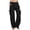Black women's cargo pants with pockets a1, variant on Cagogo Women's Elastic Waist Cargo Pants with Pockets Wide Leg Solid Loose Casual Long Trousers Streetwear Summer Outdoor Travel Fashion Clothes, Gray XL