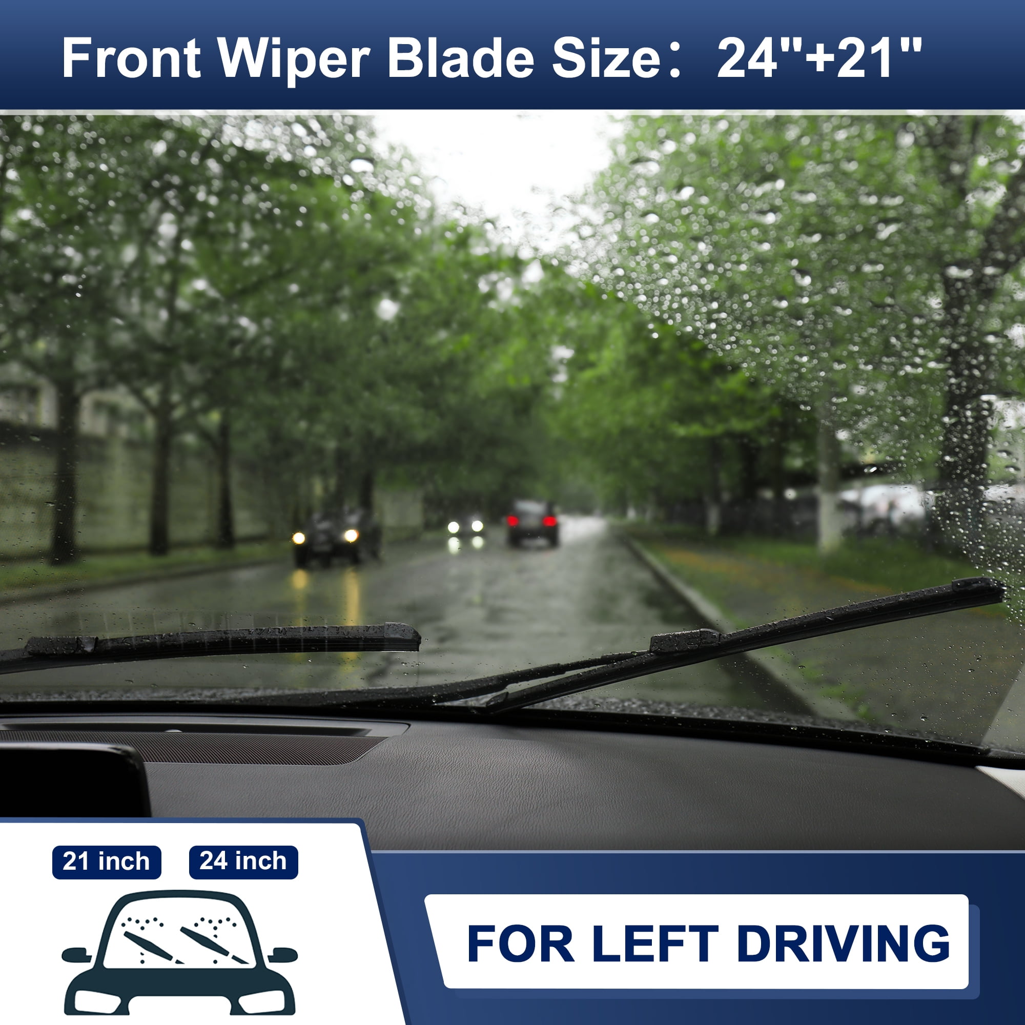 Unique Bargains 24"+21" Front Windshield Wiper Blade for Chevrolet Traverse 2009-2012 Premium Set Upgraded Stability