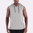 thumbnail image 5 of JXMVOJ Summer Men's Hooded Sleeveless Solid Color T-Shirt, Polyester Lightweight Breathable Design for Casual Outdoor Daily Multi-Occasion, Versatile Anti-Shrink Fashion Tops, 5 of 8