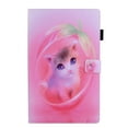 thumbnail image 2 of SaniMore Wallet Case for Samsung Galaxy Tab A8 Case 10.5" 2022 SM-X200/X205, PU Leather Case Shockproof TPU Shell Auto Wake/Sleep Card/Pen Holder Stand Anti-slip Strip Magnetic Case, Pink Cat, 2 of 8