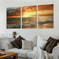 thumbnail image 2 of Ullo0ord  Canvas Prints Wall Art Sunset Ocean Beach Pictures Photo Paintings for Living Room Bedroom Home Decorations Modern Stretched and Framed Seascape Waves Landscape Giclee Artwork, 2 of 4
