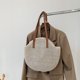 thumbnail image 5 of Bolso Hombro Tejido Hecho A Mano Boho Summer Tote Bolso Playa Paja (Blanco), 5 of 9